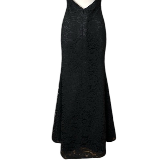 CHRISTINA WU Black Lace Gown Sweetheart Neck Glam Mermaid Occasion Size 12 - Picture 8 of 15